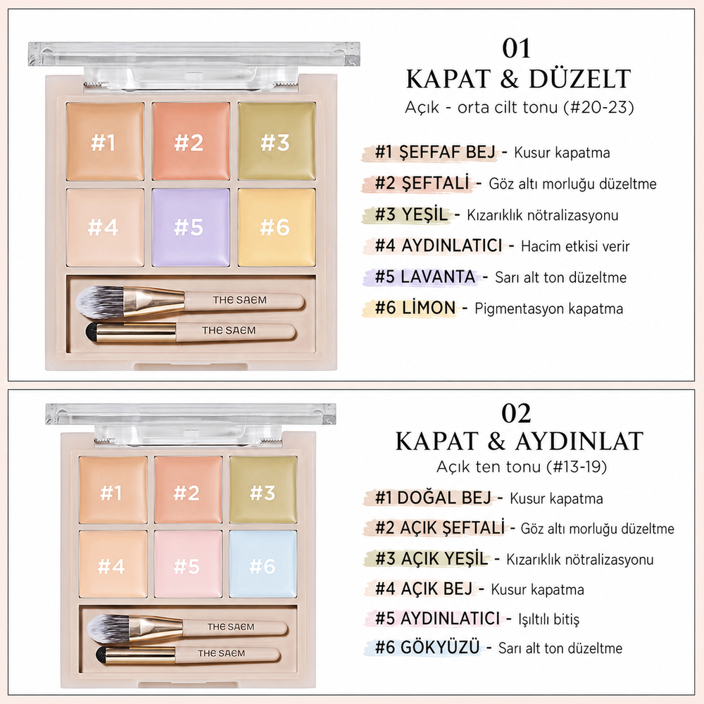 The Saem Cover Perfection Concealer Palette 02 Cover & Light