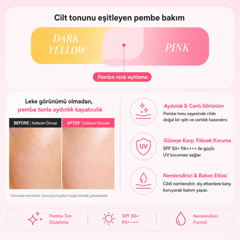 Fully Vitamin B12 Tone-Up Sun Cream SPF50+ PA++++ - Pembe Güneş Kremi 50ml