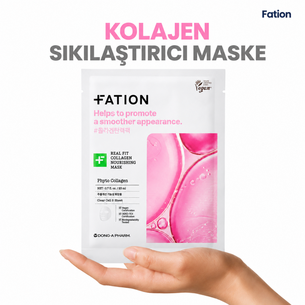 FATION Real Fit Collagen Nourishing Mask - Besleyici Kolajen Maske 23g x 5 adet