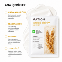 FATION Real Fit Rice Bran Brightening Mask - Aydınlatıcı Maske 23ml x 5 adet
