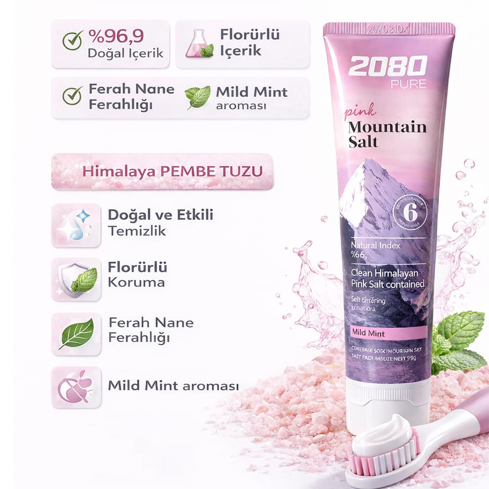 2080 Pink Salt Toothpaste - Pembe Himalaya Tuzu içeren Diş Macunu