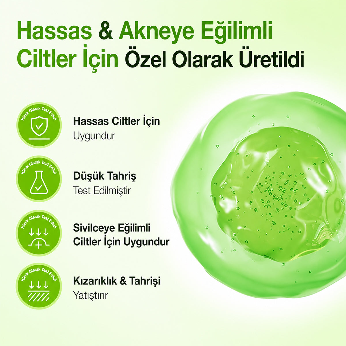 Azelaik asit ve Cica gücüyle yatışmış, dengeli ve nemli cilt