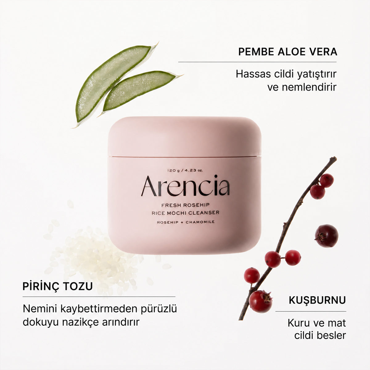 Arencia Fresh Rosehip Rice Mochi Cleanser | Nemlendirici
