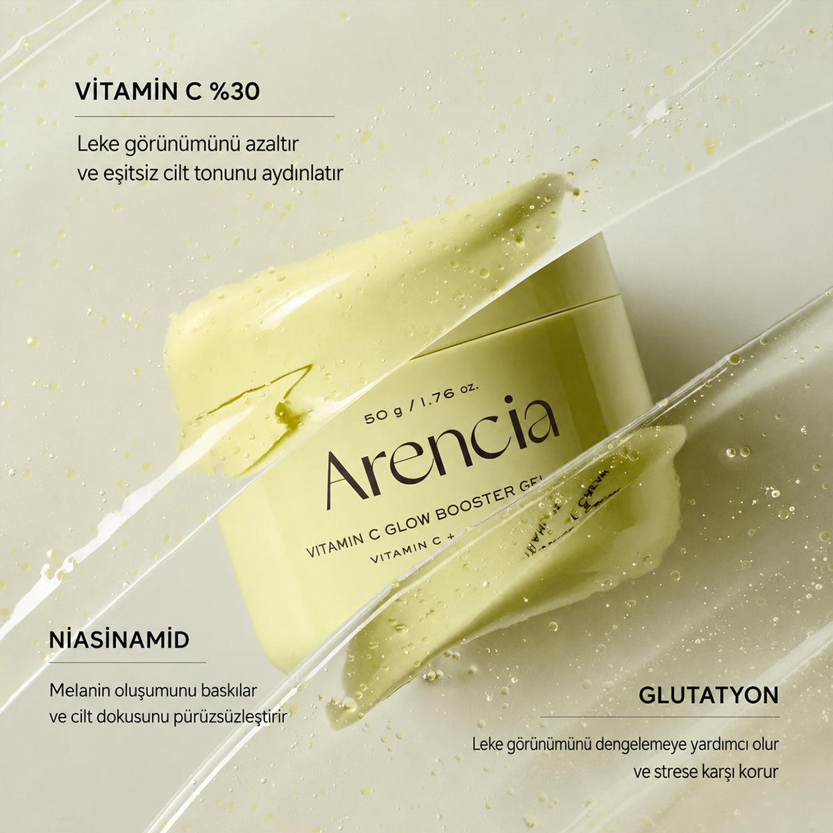 %30 C vitamini ve glutatyon gücüyle aydınlık, lekesiz ve ışıltılı cilt