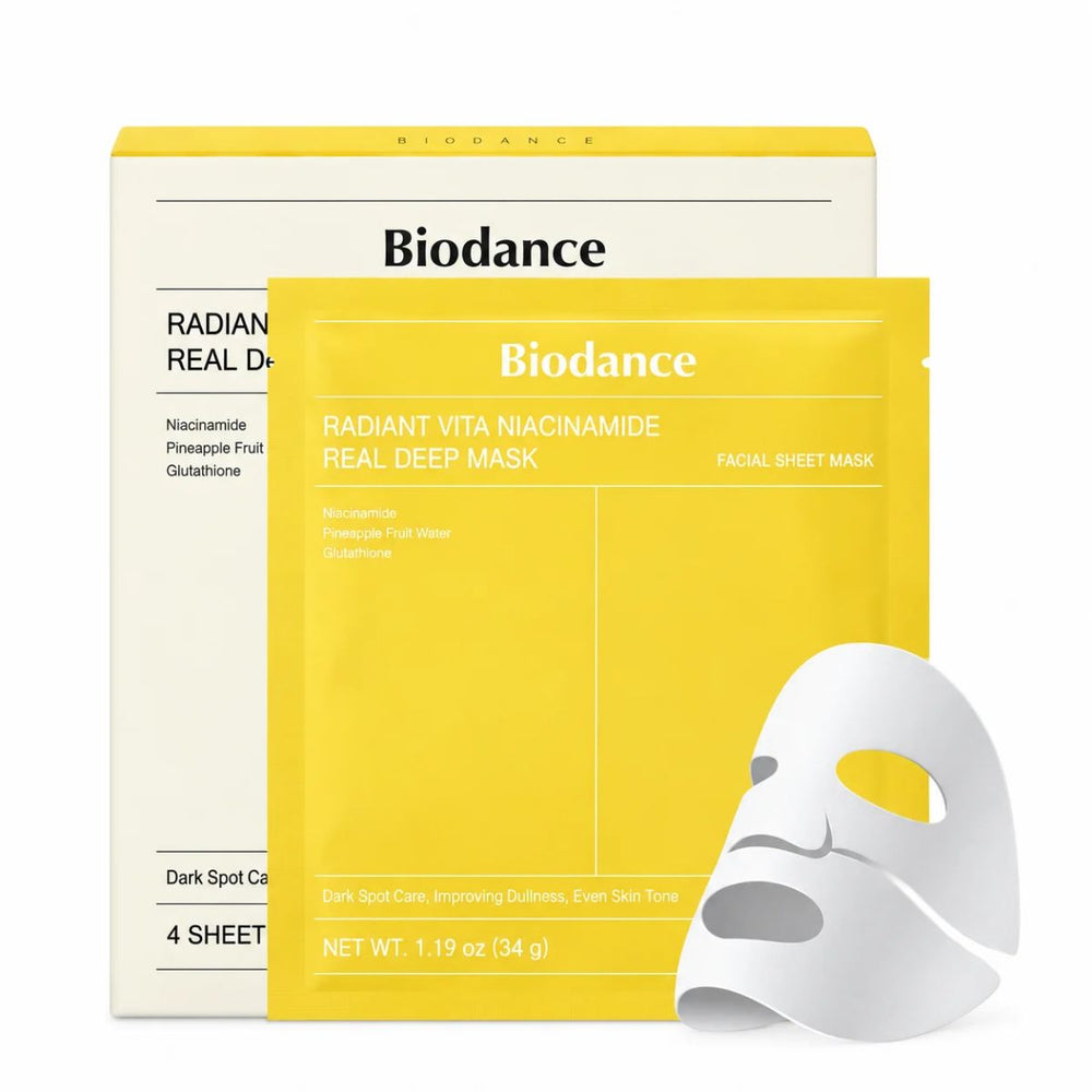 Biodance Radiant Vita Niacinamide Real Deep Mask - Aydınlatıcı Yüz Maskesi 4x34g