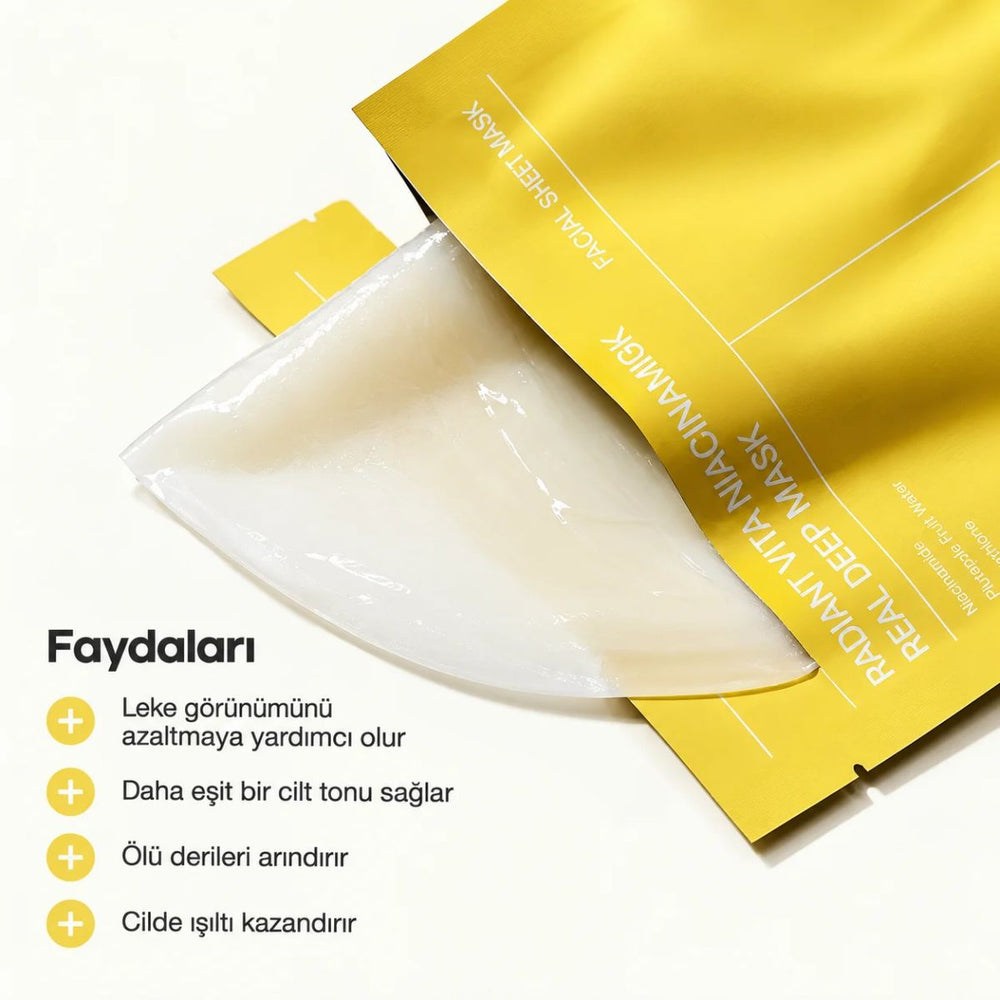 Biodance Radiant Vita Niacinamide Real Deep Mask - Aydınlatıcı Yüz Maskesi 34g (1 Adet)