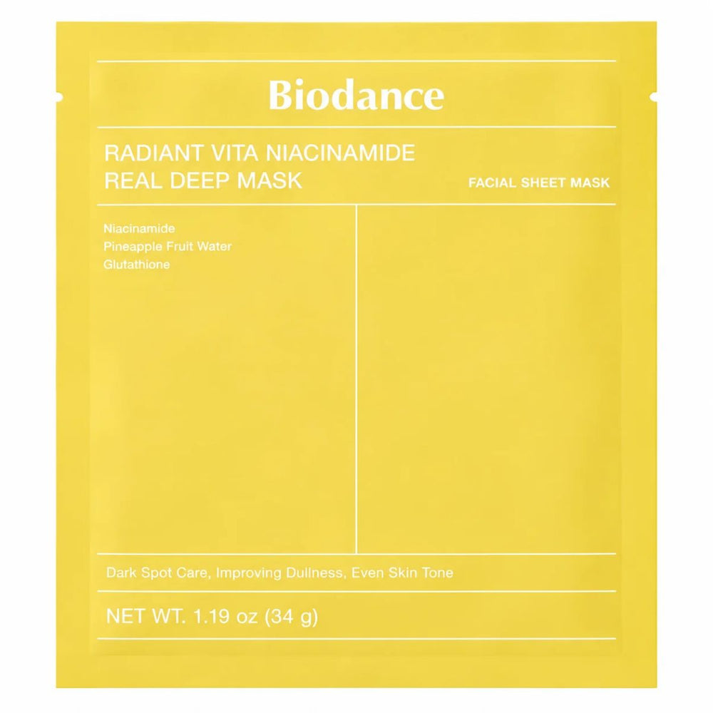 Biodance Radiant Vita Niacinamide Real Deep Mask - Aydınlatıcı Yüz Maskesi 4x34g