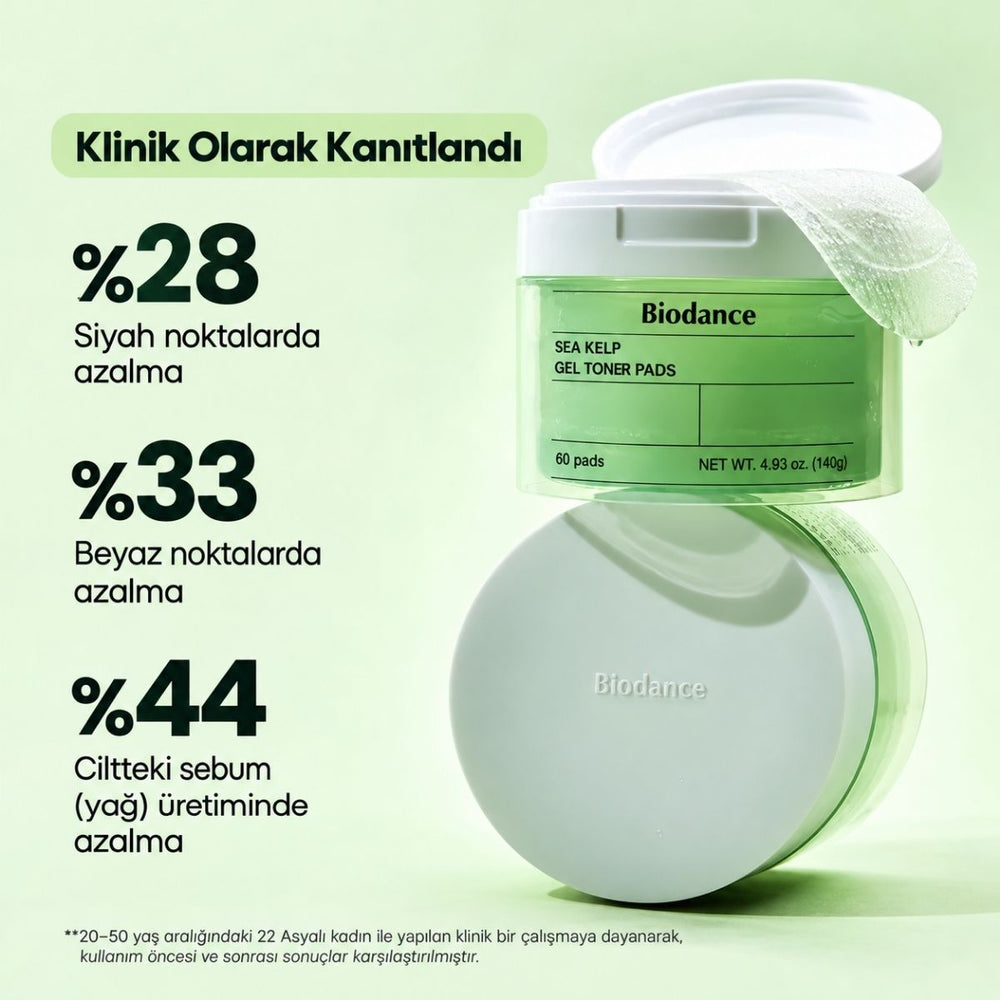 Biodance Sea Kelp Gel Toner Pads - Deniz Yosunlu Ferahlatıcı Tonik Ped 60 Adet