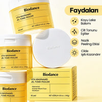 Biodance Vita Niacinamide Gel Toner Pads - Aydınlatıcı ve Ton Eşitleyici Tonik Ped 60 Adet