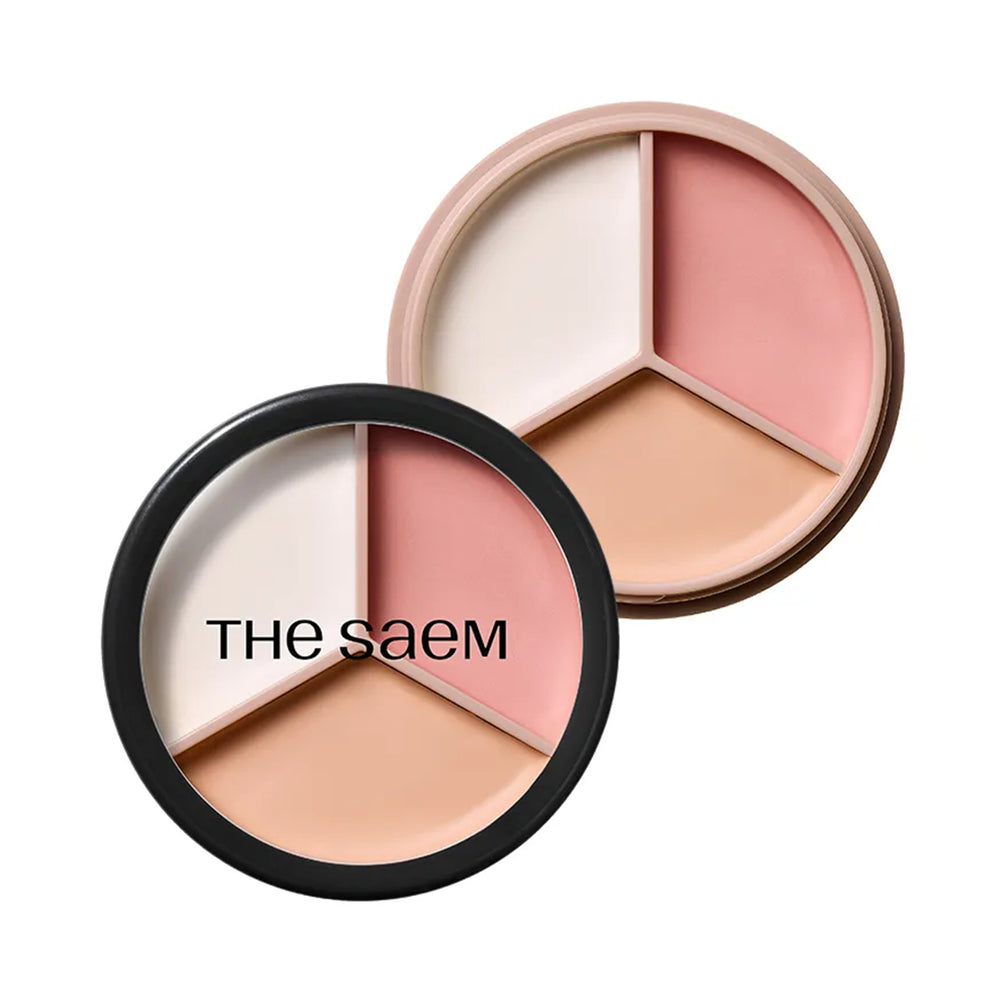 The Saem Cover Perfection Triple Pot Concealer 07 Pink Beige - 3'lü Kapatıcı