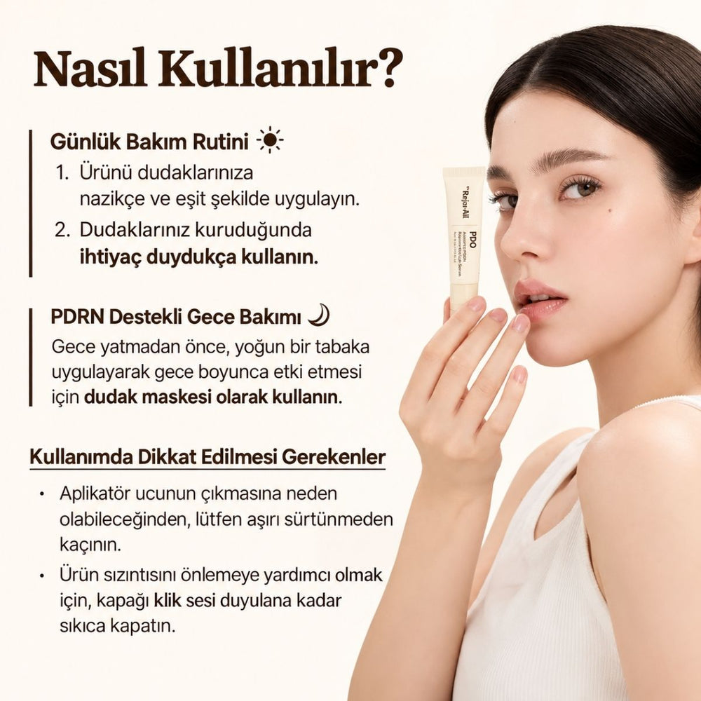Dr.Reju-All Advanced PDRN Rejuvenating Lip Serum - PDRN İçeren Nemlendirici ve Onarıcı Dudak Serumu 10ml