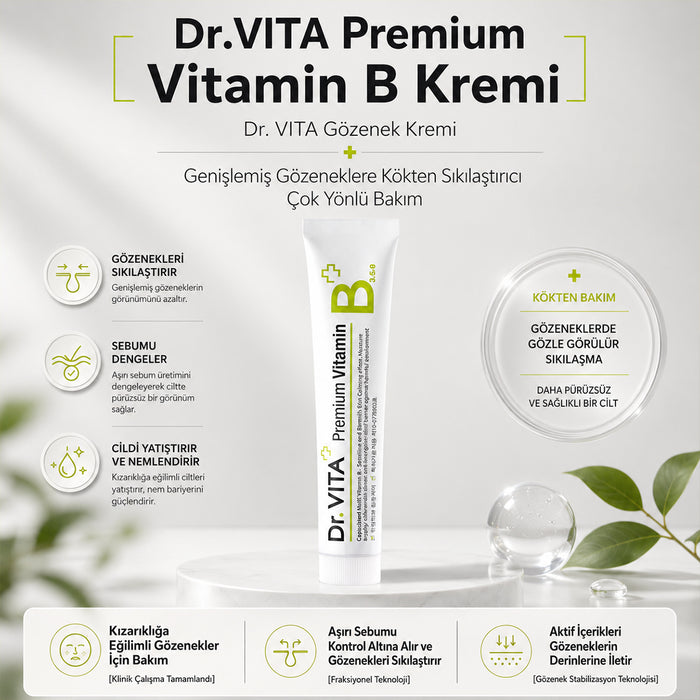 Dr.VITA Vitamin B Cream - Gözenek ve Sebum Dengeleyici Krem 30 ml