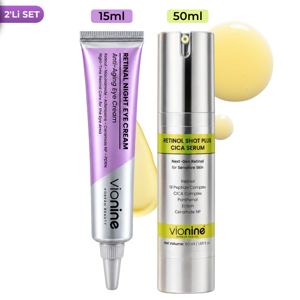 Vionine Gece Bakım Seti 2'li (SERUM SET) - Retinol Serum + Göz Kremi