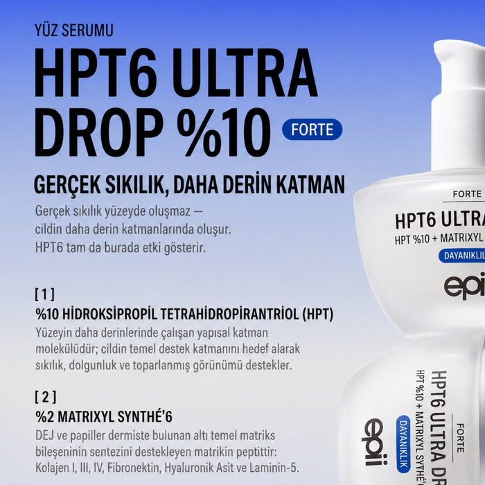 Epii HPT6 Ultra Forte % 10'lu Set - Yoğun Sıkılaştırıcı Serum & Krem Seti 30ml+50ml