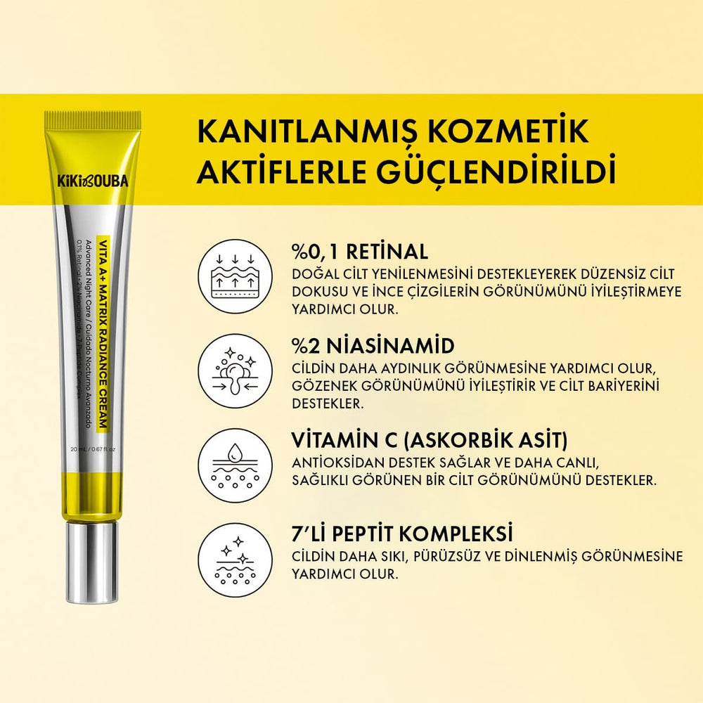 KiKiBOUBA Vita A+ Matrix Radiance Cream - A Vitamini İçeren Işıltı Kremi 20 ml