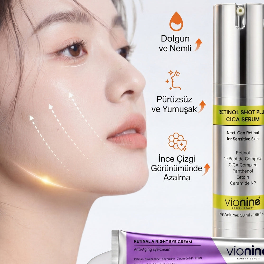 Vionine Gece Bakım Seti 2'li (SERUM SET) - Retinol Serum + Göz Kremi