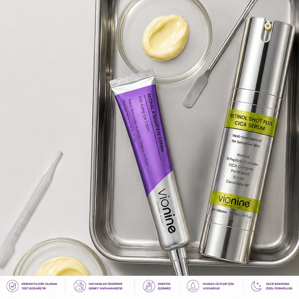 Vionine Gece Bakım Seti 2'li (SERUM SET) - Retinol Serum + Göz Kremi