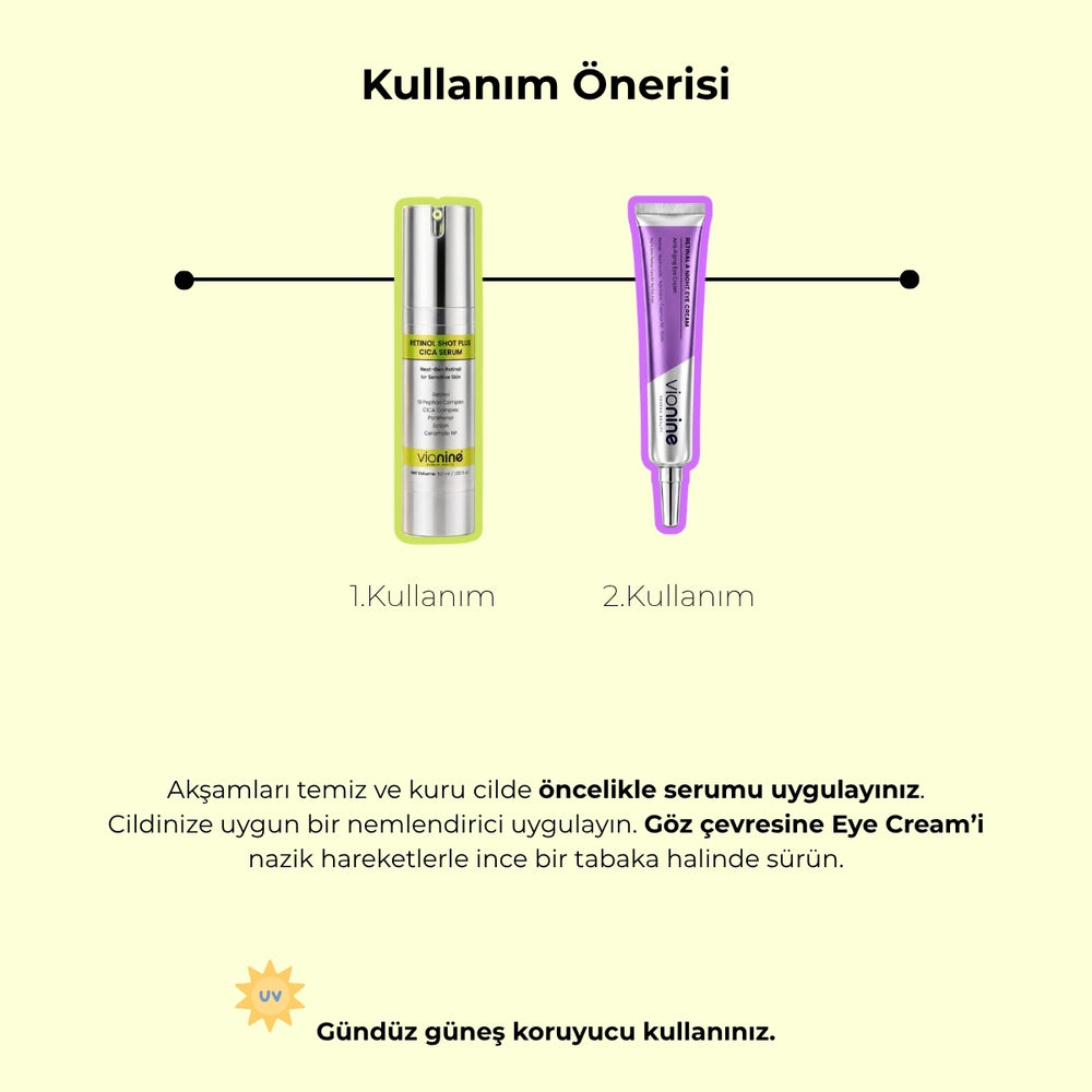 Vionine Gece Bakım Seti 2'li (SERUM SET) - Retinol Serum + Göz Kremi