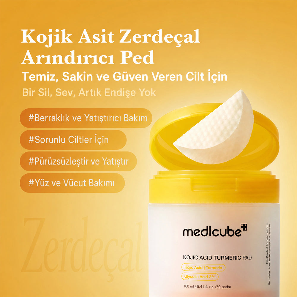 Medicube Kojic Acid Turmeric Toner Pad - Leke Karşıtı 70 Adet