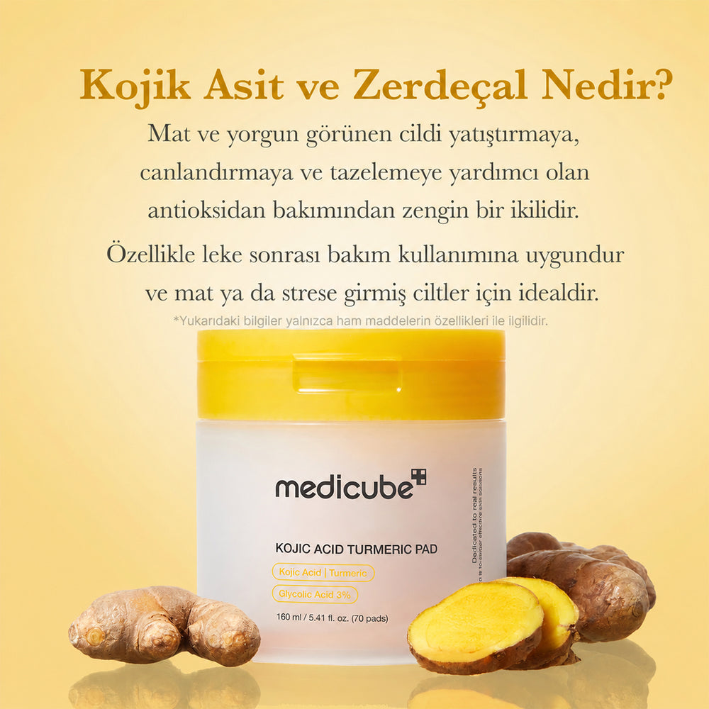 Medicube Kojic Acid Turmeric Toner Pad - Leke Karşıtı 70 Adet