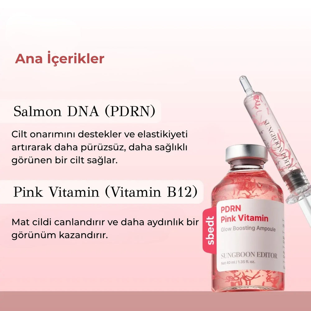 Sungboon PDRN Pink Vitamin Ampoule - Yenileyici 40ml