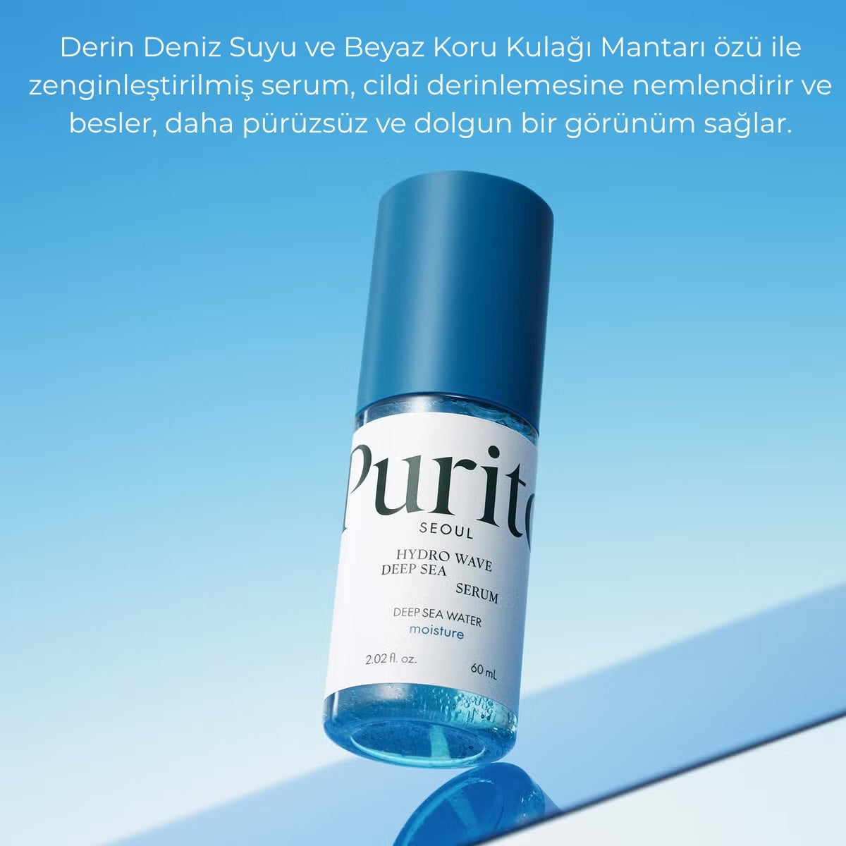 Purito Hydro Wave Serum İle %66 Derin Deniz Suyu Kar Mantarı 48 Saat Nem