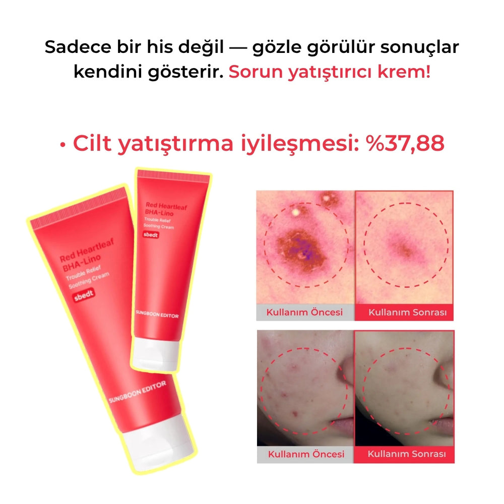 Sungboon Red Heartleaf BHA-Lino Relief Cream - Yatıştırıcı 50ml