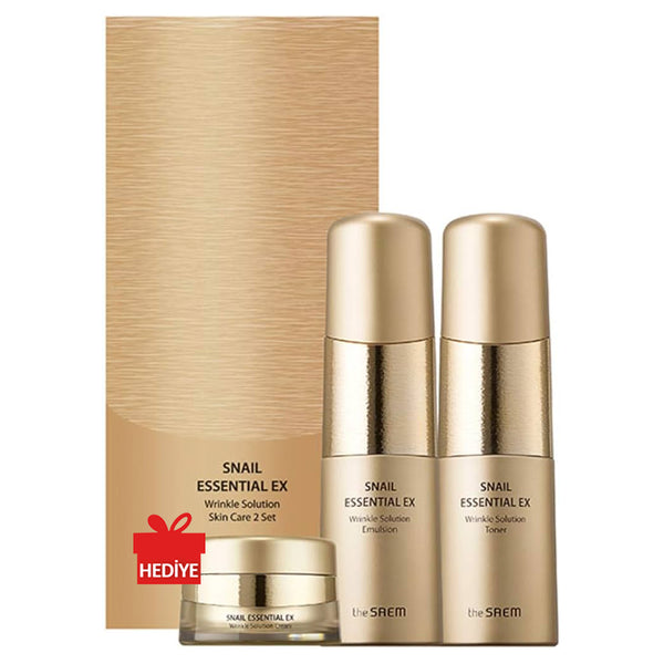 The Saem Snail Essential EX Wrinkle Solution Skin Care 2’li Set - Salyangoz Kırışıklık Seti