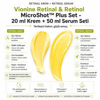Vionine Retinal & Retinol MicroShot™ Plus Set - 20 ml Krem + 50 ml Serum Seti