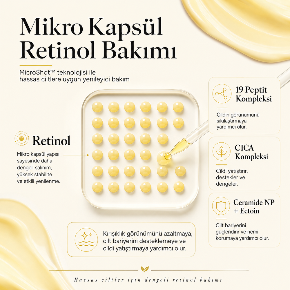 Vionine Retinol MicroShot™ Plus Cica Serum - %0,1 Retinol İçeren Cica Serum 50 ml
