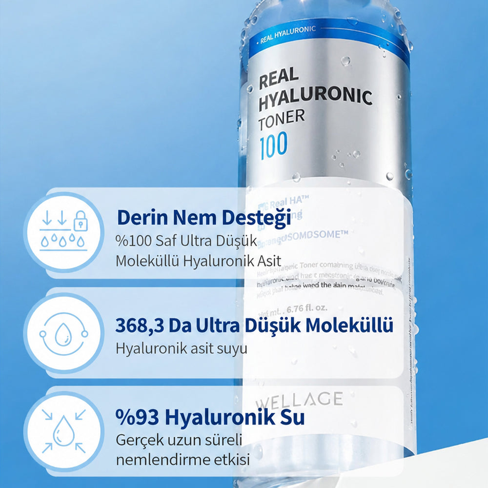 Wellage Real Hyaluronic 100 Toner - Nemlendirici Tonik 200ml