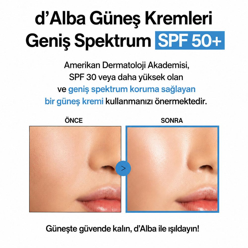 d’Alba Waterful Essence Sun Cream SPF50+ PA++++ - Güneş Kremi 50ml