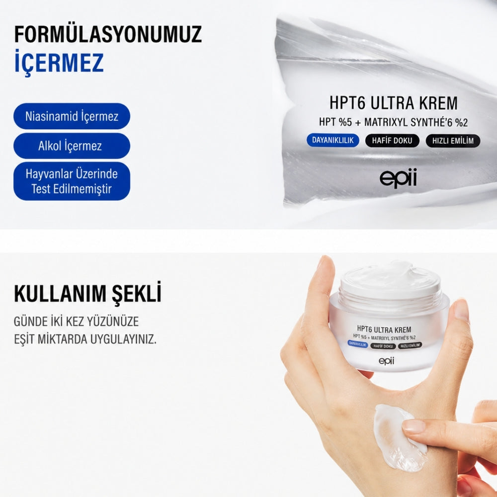 Epii HPT6 Ultra Cream 5% - Sıkılaştırıcı Krem 50ml