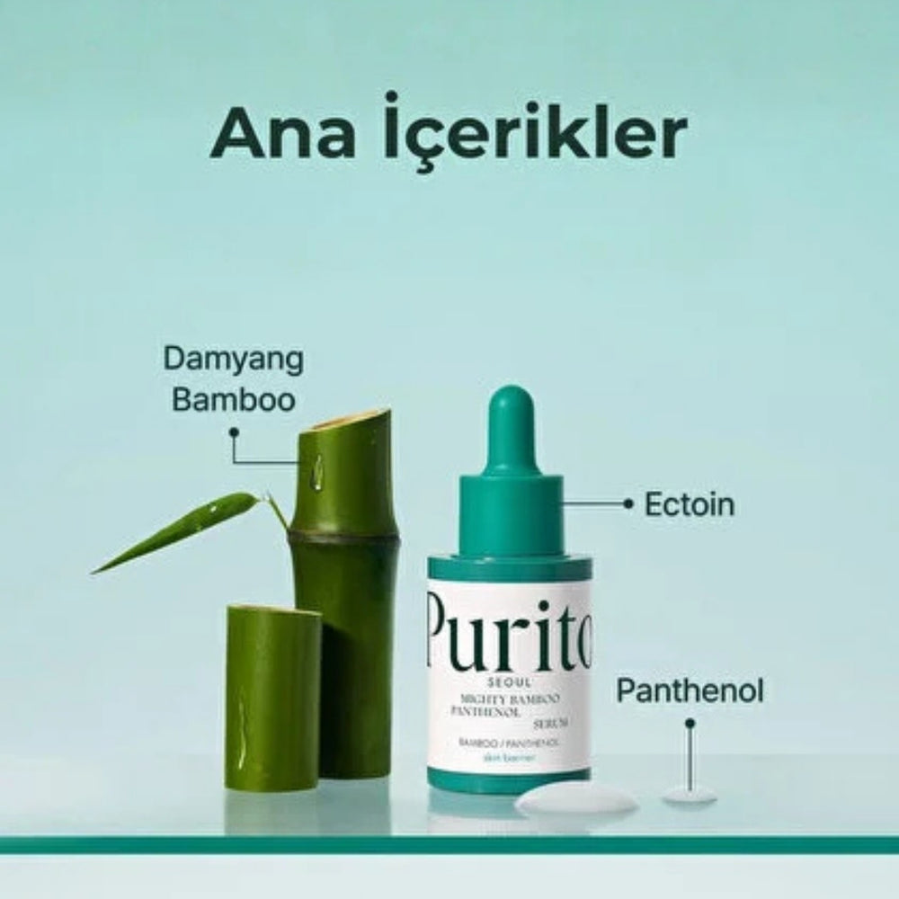 PURITO SEOUL Mighty Bamboo Panthenol Serum - Onarıcı 30ml