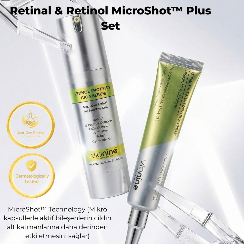 Vionine Retinal & Retinol MicroShot™ Plus Set - 20 ml Krem + 50 ml Serum Seti