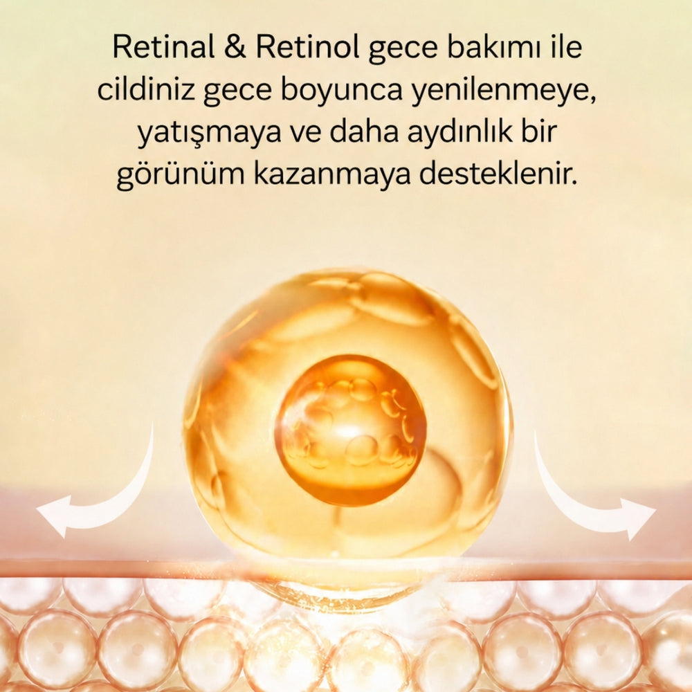 Vionine Gece Bakım Seti 3'lü Set - Retinol Serum + Retinal Krem + Göz Kremi