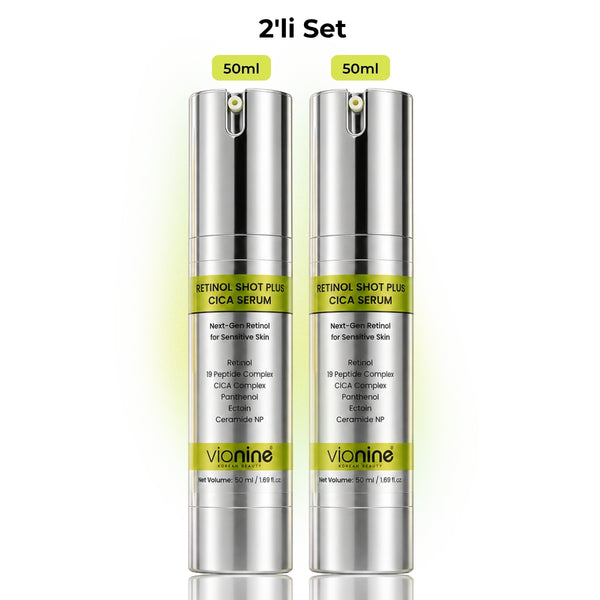 Vionine Retinol Shot Plus Cica Serum 2’li Set - %0,1 Retinol İçeren Cica Serum Seti 50 ml x 2