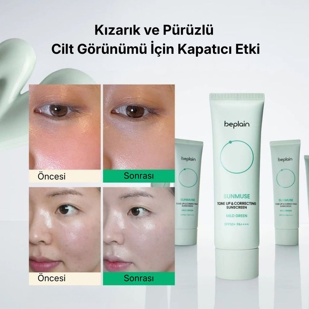 Beplain Sunmuse Mild Green Tone-Up Sunscreen SPF50+ PA++++ - Güneş Kremi 50ml