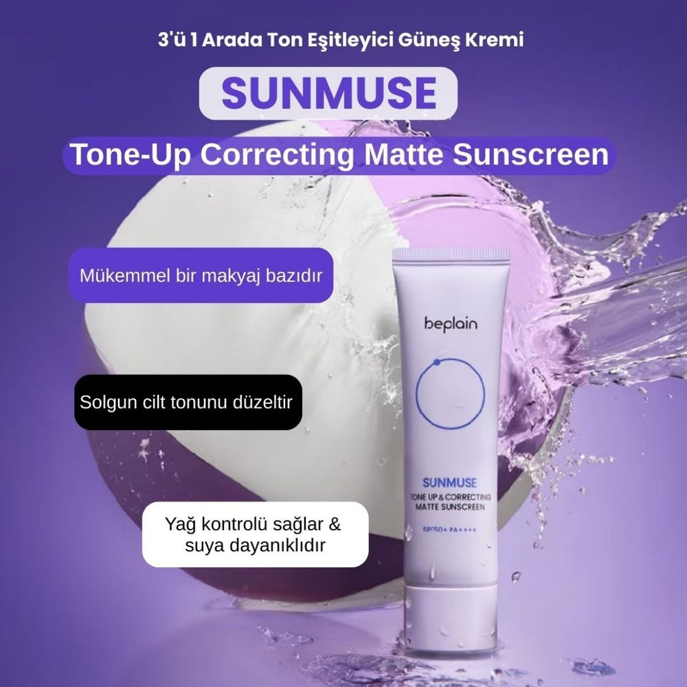 Beplain Sunmuse Matte Tone-Up Sunscreen SPF50+ PA++++ - Mat Güneş Kremi 50ml