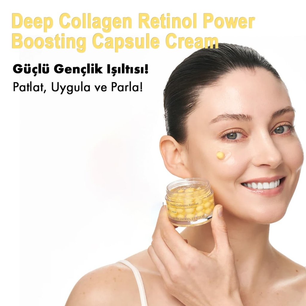 Kolajen ve retinol kapsülleri içeren spiküllü formülüyle elastikiyet kaybı ve yaşlanma görünümüne karşı bakım kremi.