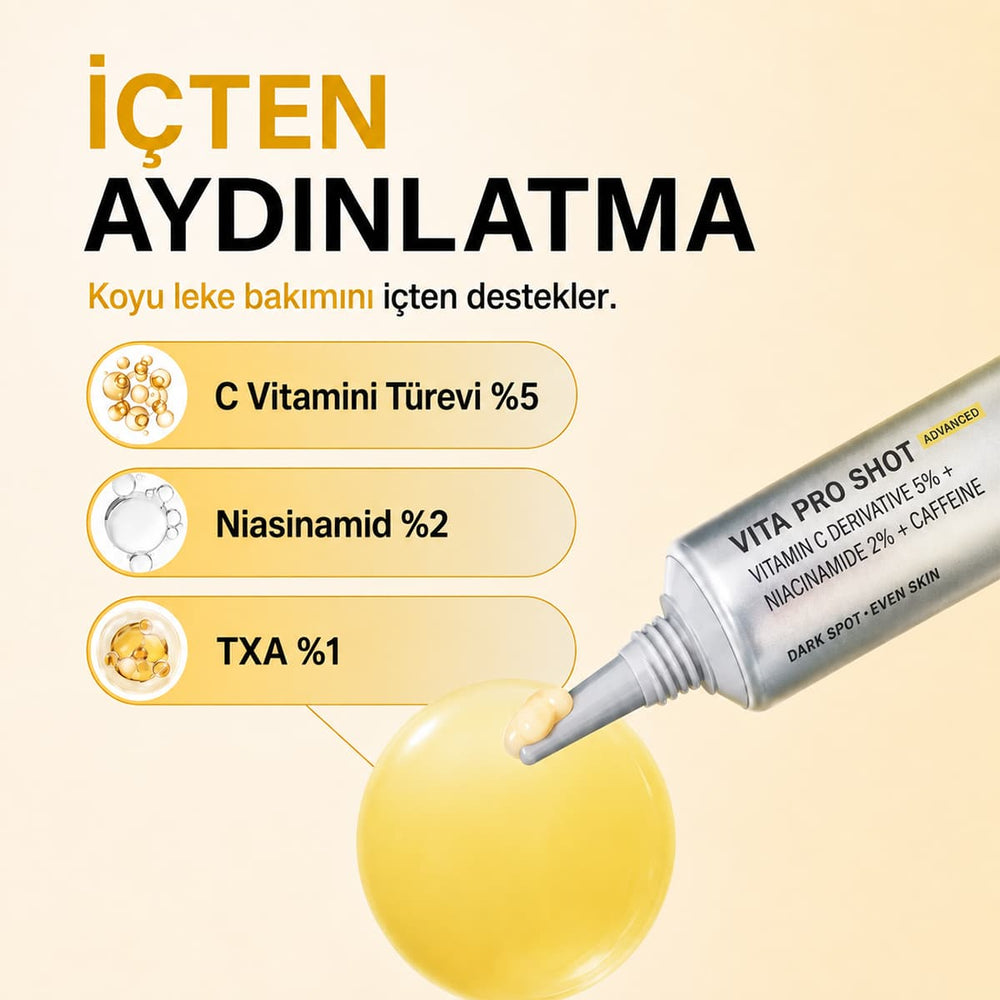 Epii Vita Pro Shot - %5 C Vitamini Türevi, Kafein, Niasinamid, TXA 20ml