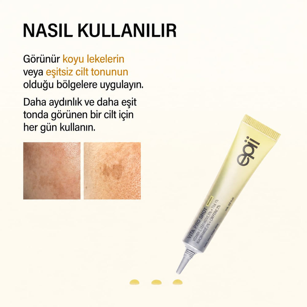 Epii Vita Pro Shot - %5 C Vitamini Türevi, Kafein, Niasinamid, TXA 20ml