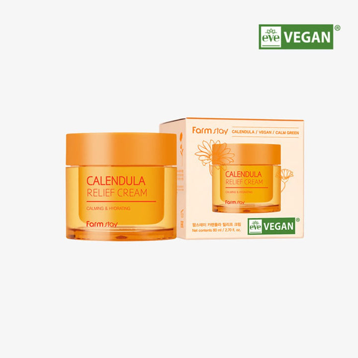 FarmStay Calendula Relief Cream/ Hassas ve Kuru Ciltler için Vegan Nemlendirici 80 ml - Farmstay - Vionine