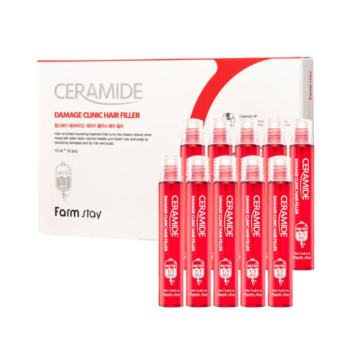 FarmStay Ceramide Damage - Seramid ve Keratin Ampul Saç Bakım Serumu Set 13 ml*10 ad - Farmstay - Vionine