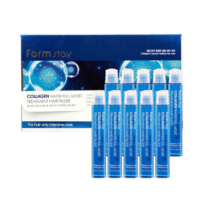 FarmStay Collagen Water Full Moist/Yıpranmış Saçlar için Saç Bakım Serumu Set 13 ml*10 Ad - Farmstay - Vionine