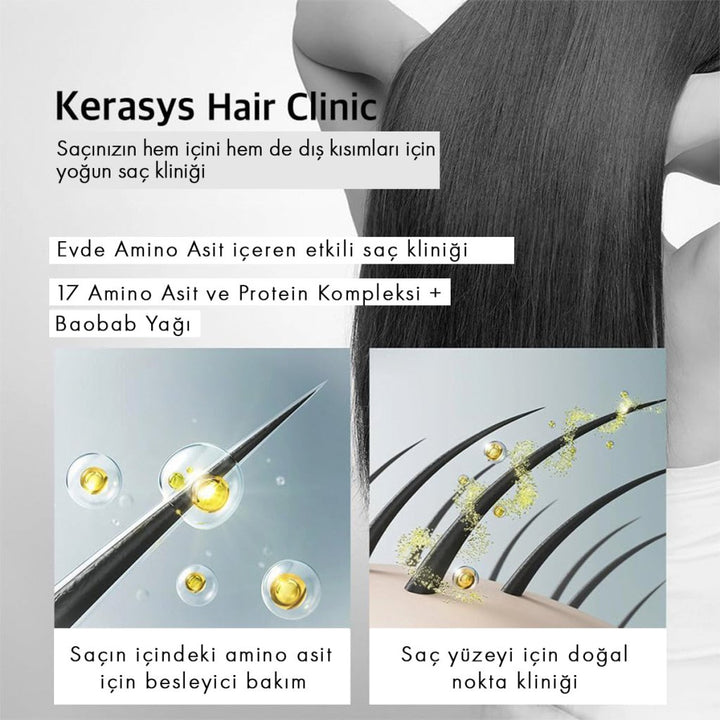KERASYS Hair Clinic Moisturizing Conditioner / Kuru ve Yıpranmış Saçlar İçin Onarıcı ve Nemlendirici Saç Kremi 400ml - KERASYS - Vionine