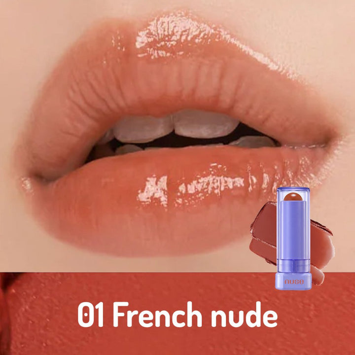 Nuse Color Care Lipbalm - 01 French Nude /Yoğun Nemlendirme Etkili Uzun Süre Kalıcı Parlak Ruj - NUSE - Vionine