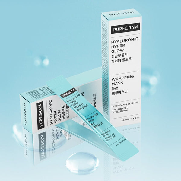 PUREGRAM Hyaluronic Hyper Glow Wrapping Mask - Yoğun Nem ve Dolgunluk ve Işıltı sağlayan Yüz Maskesi (4mlx4adet) - PUREGRAM - Vionine