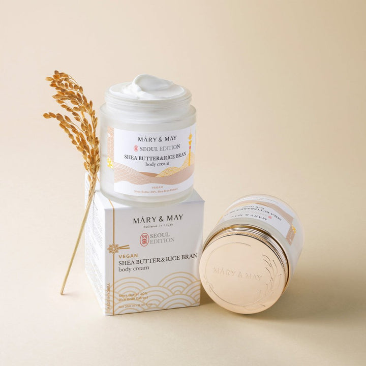 Seoul Edition Shea Butter & Rice Bran Body Cream / Shea Yağı ve Pirinç Kepeği içeren Vücut Kremi 250ml - Mary & May - Vionine