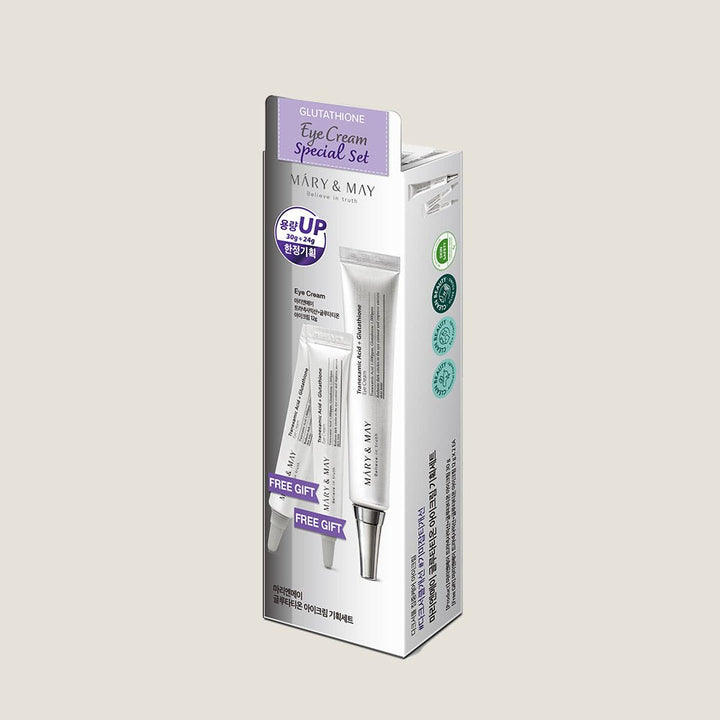 Tranexamic Acid+Glutathion Koyu Halka Karşıtı Aydınlatıcı Göz Çevresi Kremi Özel Set (30g+12g x2) - Mary & May - Vionine